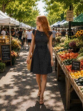 En Focus Petite Polka Dot Dress - Size 8P ✨